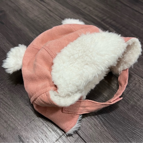 Old Navy Faux Fur Lines Ear Flap and Bear Ears Baby Winter Hat 0-6M - Picture 2 of 8